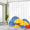 Ambesonne Modern Shower Curtain, Cartoon Image with Raindrops Colorful Umbrellas Animation Like Art Print, Cloth Fabric Bathroom Decor Set with Hooks, 69" W x 70" L, White Blue Red view 4