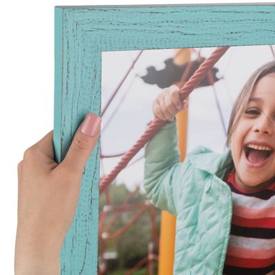 ArtToFrames 18x32 inch Weathered Barnwood in Saturated Eggshell Blue Wood Picture Frame, 2WOMSM-ECO150-EBU-18x32