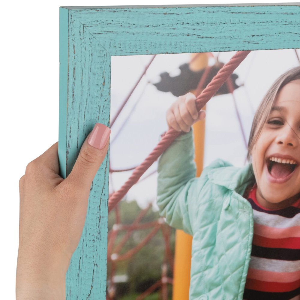 ArtToFrames 18x32 inch Weathered Barnwood in Saturated Eggshell Blue Wood Picture Frame, 2WOMSM-ECO150-EBU-18x32
