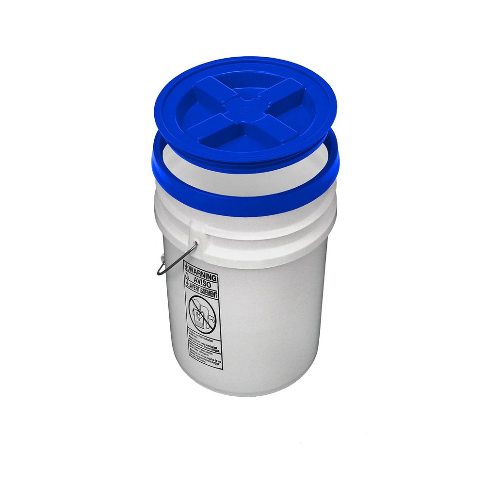 4.25 Gallon White Bucket with Gamma Seal Lid (Blue)