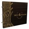 Handmade Rustic Wedding Wood Wooden Guest Book Personalized Name Engraved Advice Book view 1