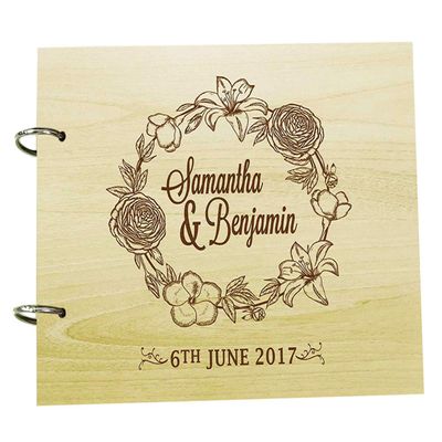 Darling Souvenir Handmade Personalized Guest Book Rustic Wedding Wood Engraved Advice Book Photo Album Custom Scrapbook.