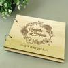Darling Souvenir Handmade Personalized Guest Book Rustic Wedding Wood Engraved Advice Book Photo Album Custom Scrapbook. view 3