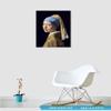 ELITEART-Girl with a Pearl Earring By Johannes Vermeer Giclee Framed Art Canvas Prints Size:30"x23" view 2