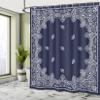 Ambesonne Paisley Shower Curtain, Pattern with Teardrops Illustration Exotic Droplets Ornate Intricate Print, Cloth Fabric Bathroom Decor Set with Hooks, 69" W x 84" L, Dark Blue and White view 4
