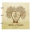 Personalized Wood Engraved Bride and Groom Tree Guest Book Rustic Wedding Photo Album Scrapbook view 1
