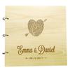 Personalized Handmade Rustic Wedding Wooden Guest Book Custom Name Engraved Advice Book view 1