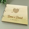 Personalized Handmade Rustic Wedding Wooden Guest Book Custom Name Engraved Advice Book view 2