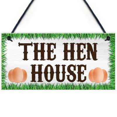 RED OCEAN The Hen House Garden House Hanging Plaque Chicken Coop Sign Indoor Outdoor Gift