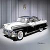 1956 Ford Fairlane Crown Victoria Black & White - TOP of The LINE - Art Print Poster by Artist Danny Whitfield - Size 20 X 30 view 1