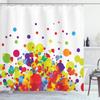 Ambesonne Modern Shower Curtain, Abstract Geometrical Image Circles Rounds Vibrant Rainbow Colors Vivid Art, Cloth Fabric Bathroom Decor Set with Hooks, 69" W x 84" L, Red Apple Green view 1