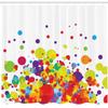 Ambesonne Modern Shower Curtain, Abstract Geometrical Image Circles Rounds Vibrant Rainbow Colors Vivid Art, Cloth Fabric Bathroom Decor Set with Hooks, 69" W x 84" L, Red Apple Green view 2