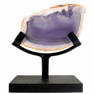 6.2" Display Stand for Slab/Slice/Fossil/Flat Minerals Base for Rocks Minerals and Crystals Black One Arm Two Prong Holder
