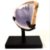 6.2" Display Stand for Slab/Slice/Fossil/Flat Minerals Base for Rocks Minerals and Crystals Black One Arm Two Prong Holder view 4