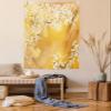Ambesonne East Tapestry, Japanese Cherry Blossom Sakura Tree Branches Blooms Art, Wall Hanging for Bedroom Living Room Dorm Decor, 40" X 60", Marigold Cream view 1