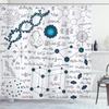 Ambesonne Abstract Shower Curtain, Science Physics DNA Molecule Formulas Atomic Chemical Analyses Display, Cloth Fabric Bathroom Decor Set with Hooks, 69" W x 75" L, Petrol Blue view 1