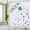 Ambesonne Abstract Shower Curtain, Science Physics DNA Molecule Formulas Atomic Chemical Analyses Display, Cloth Fabric Bathroom Decor Set with Hooks, 69" W x 75" L, Petrol Blue view 4