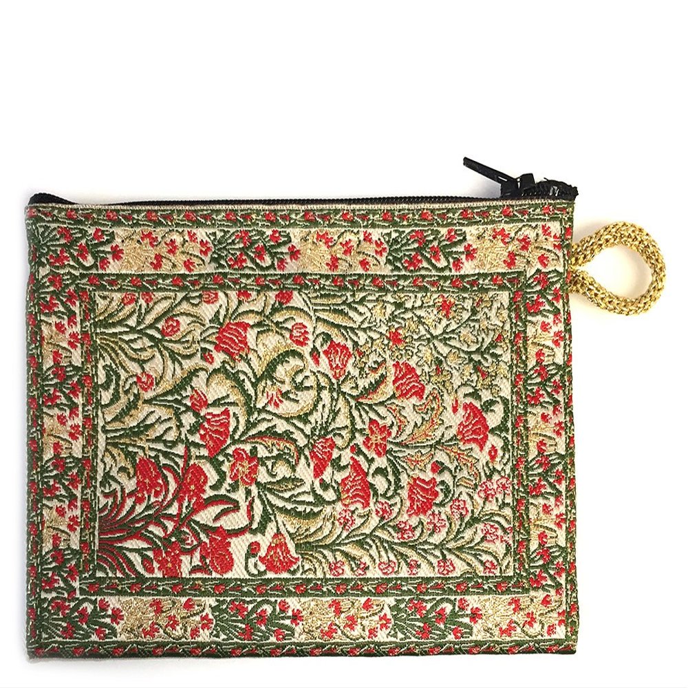 Religious Gifts Tulips Symbol of Love Tapestry Coin Change Rosary Case Pouch 5 1/2 inch