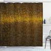 Ambesonne Abstract Shower Curtain, Disco Theme Pattern Squares Digital Effect Pixel Mosaic Geometric Arrangement, Cloth Fabric Bathroom Decor Set with Hooks, 69" W x 70" L, Multicolor Mustard Apricot view 1