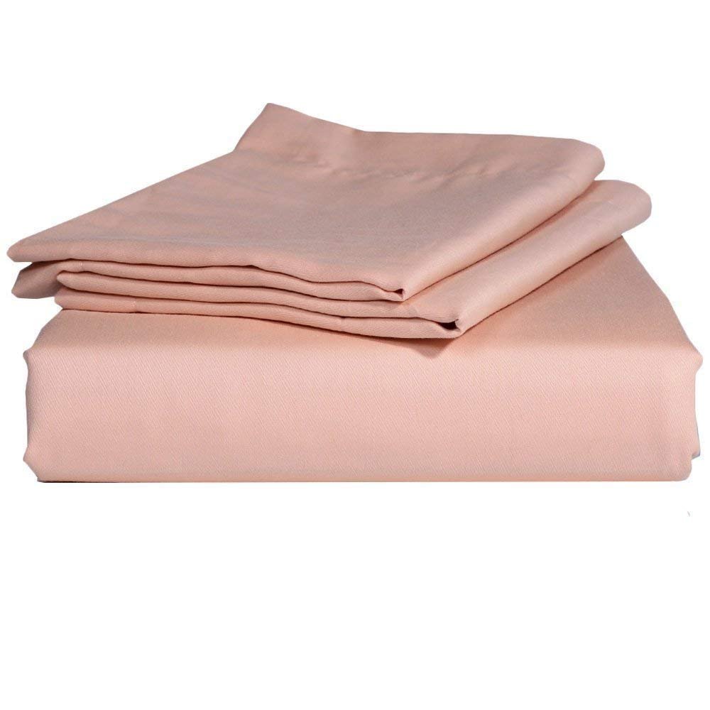 Singh's Textiles 600 Thread Count 100% Egyption Cotton Full Sleeper Sofa Bed Sheet Set (54" x 72" + 4") Peach Solid
