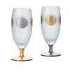Aderia Japan Traditional Japanese Patterns Sun Moon Gold Silver Tall Glasses Set of 2 Besties Couples Wine Beer Spirits Sake Champagne Cups view 1