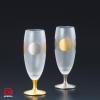 Aderia Japan Traditional Japanese Patterns Sun Moon Gold Silver Tall Glasses Set of 2 Besties Couples Wine Beer Spirits Sake Champagne Cups view 2