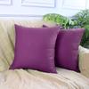 4-Pack 100% Cotton Comfortable Solid Decorative Throw Pillow Case,Thmyo Square Cushion Cover Pillowcase Sublimation Blank Pillow Covers DIY Throw Pillowcase(18x18 inch/ 45x45cm,Dark Reddish Purple) view 2