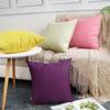 4-Pack 100% Cotton Comfortable Solid Decorative Throw Pillow Case,Thmyo Square Cushion Cover Pillowcase Sublimation Blank Pillow Covers DIY Throw Pillowcase(18x18 inch/ 45x45cm,Dark Reddish Purple) view 3