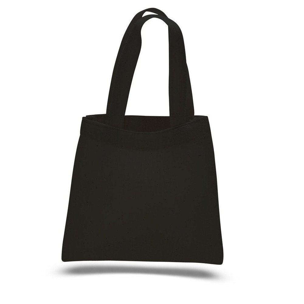 12 PACK Party Favor Cotton Tote Gift Bags with Handles, Bright Colors by SHOPINUSA (Black)