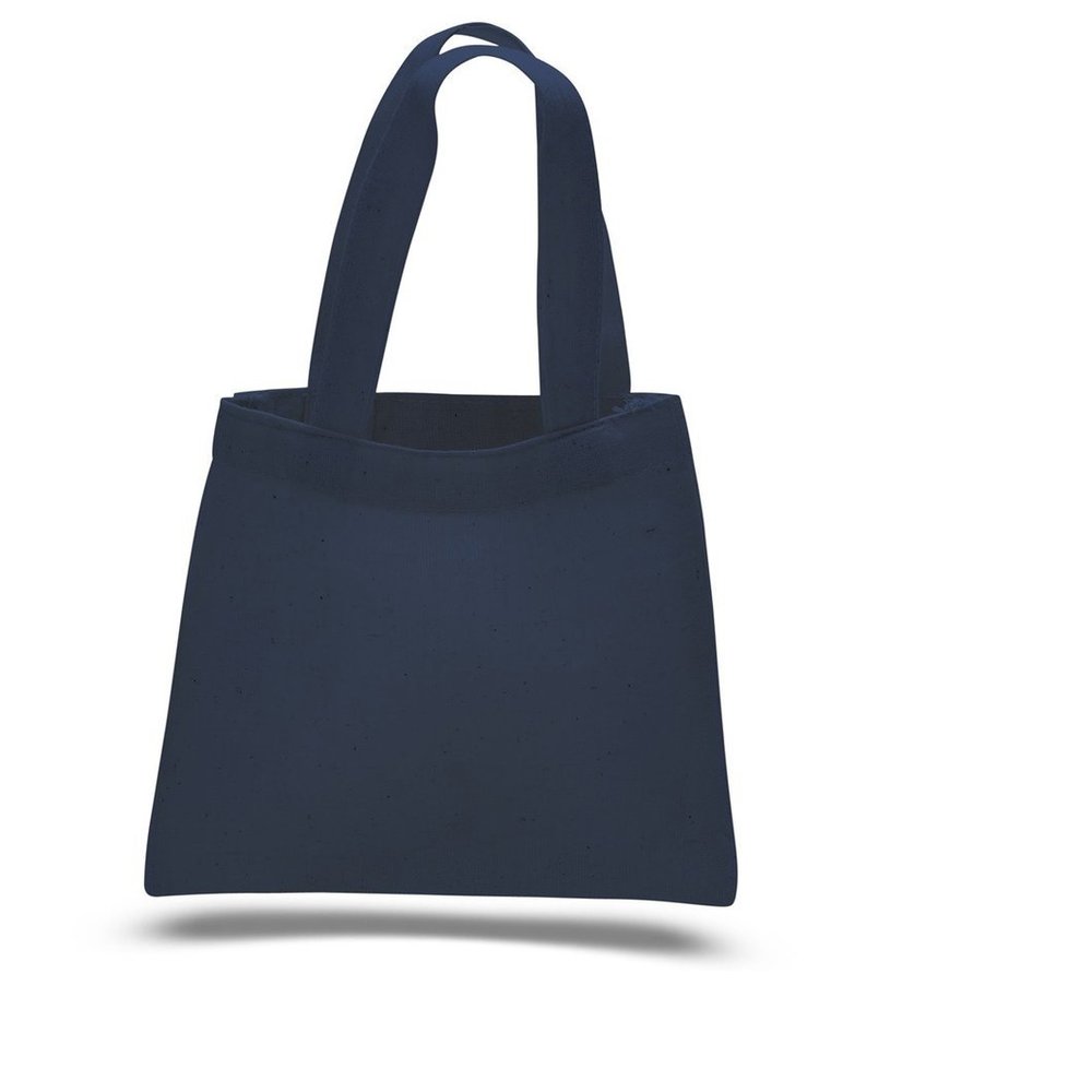 12 PACK Party Favor Cotton Tote Gift Bags with Handles, Bright Colors by SHOPINUSA (Navy)