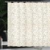 Ambesonne Floral Shower Curtain, Traditional Victorian Retro Swirl Flowers Classic Blooms Rococo Pattern, Cloth Fabric Bathroom Decor Set with Hooks, 69" W x 75" L, Beige White view 3