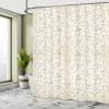 Ambesonne Floral Shower Curtain, Traditional Victorian Retro Swirl Flowers Classic Blooms Rococo Pattern, Cloth Fabric Bathroom Decor Set with Hooks, 69" W x 75" L, Beige White view 4