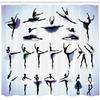 Ambesonne Art Shower Curtain, Female Ballet Dancers Performing Arts Black Silhouettes Illustration Design, Cloth Fabric Bathroom Decor Set with Hooks, 69" W x 84" L, Purple Lavender White view 2