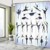 Ambesonne Art Shower Curtain, Female Ballet Dancers Performing Arts Black Silhouettes Illustration Design, Cloth Fabric Bathroom Decor Set with Hooks, 69" W x 84" L, Purple Lavender White view 4
