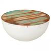 vidaXL Two Piece Bowl Shaped Coffee Table Set in Solid Reclaimed Wood and Steel Frame - Versatile, Durable, Uniquely Beautiful, Perfect for Any Living Room or Lounge view 4