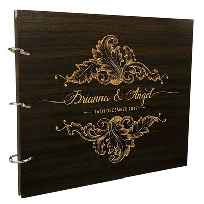 Darling Souvenir Handmade Wedding Guest Book Rustic Wood Wooden Engraved Advice Book Photo Album Custom Scrapbook