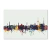 Trademark Fine Art Stuttgart Germany Skyline V by Michael Tompsett, 16x24-Inch-Inch view 1