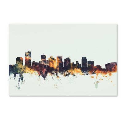 Trademark Fine Art Phoenix Arizona Skyline by Michael Tompsett, 16x24-Inch-Inch