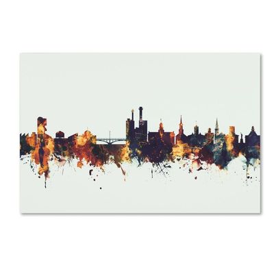 Trademark Fine Art Iowa City Iowa Skyline V by Michael Tompsett, 16x24-Inch-Inch