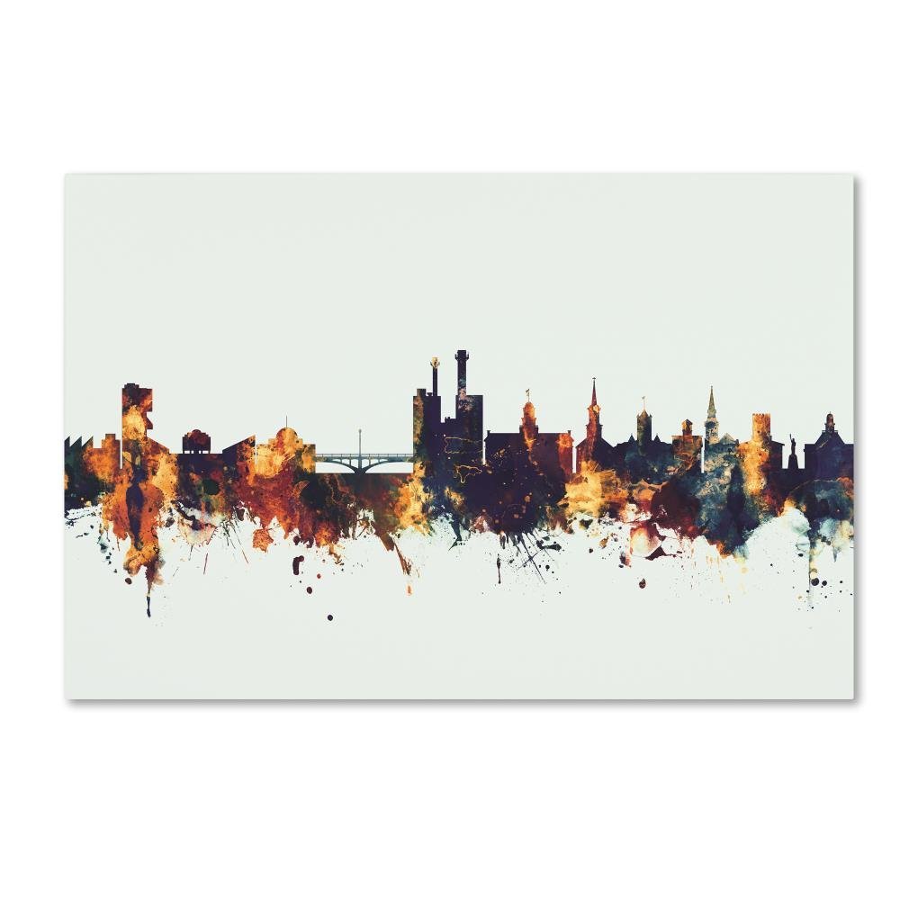 Trademark Fine Art Iowa City Iowa Skyline V by Michael Tompsett, 16x24-Inch-Inch