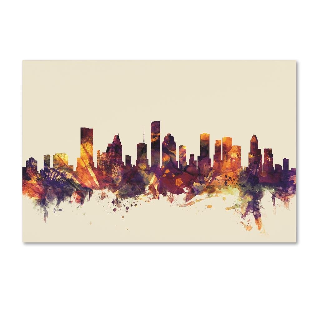 Trademark Fine Art Houston Texas Skyline by Michael Tompsett, 16x24-Inch-Inch