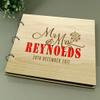 Wood Engraved Name Bride & Groom Advice Guestbook Custom Rustic Wedding Scrapbook view 2
