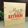 Wood Engraved Name Bride & Groom Advice Guestbook Custom Rustic Wedding Scrapbook view 3