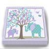 Whimsical Elephant & Lovebirds Garden - Checkerboard Stretched Canvas Nursery Decor - Wall Art That Makes a Memorable Baby Gift Idea - Wooden Frame Construction - Ready to Hang 24X30 view 3