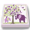 Whimsical Elephant & Lovebirds Garden - Checkerboard Stretched Canvas Nursery Decor - Wall Art That Makes a Memorable Baby Gift Idea - Wooden Frame Construction - Ready to Hang 20X24 view 3