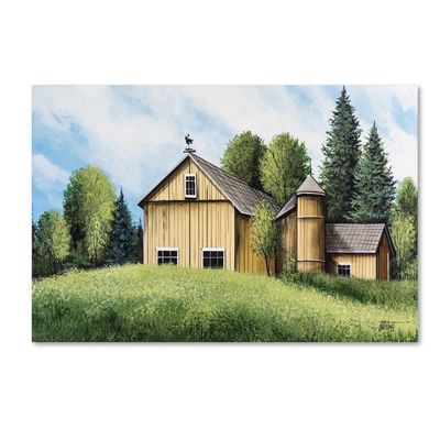 Trademark Fine Art Yellow Barn Summer by Debbi Wetzel, 16x24-Inch