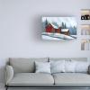 Trademark Fine Art Red Barn Winter by Debbi Wetzel, 16x24-Inch Canvas Wall Art view 3