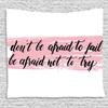 Ambesonne Lifestyle Tapestry, Do Not Be Afraid to Fail Be Afraid Not to Try Words Art Print, Wide Wall Hanging for Bedroom Living Room Dorm, 80" X 60", Pink Black view 1