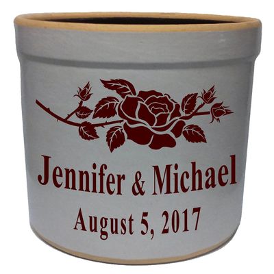allsignsco 2 Gallon Personalized Stoneware Crock - Rose