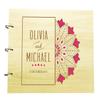 Handmade Wooden Photo Album Guestbook Personalised Wedding Wood Engraved Scrapbook view 1